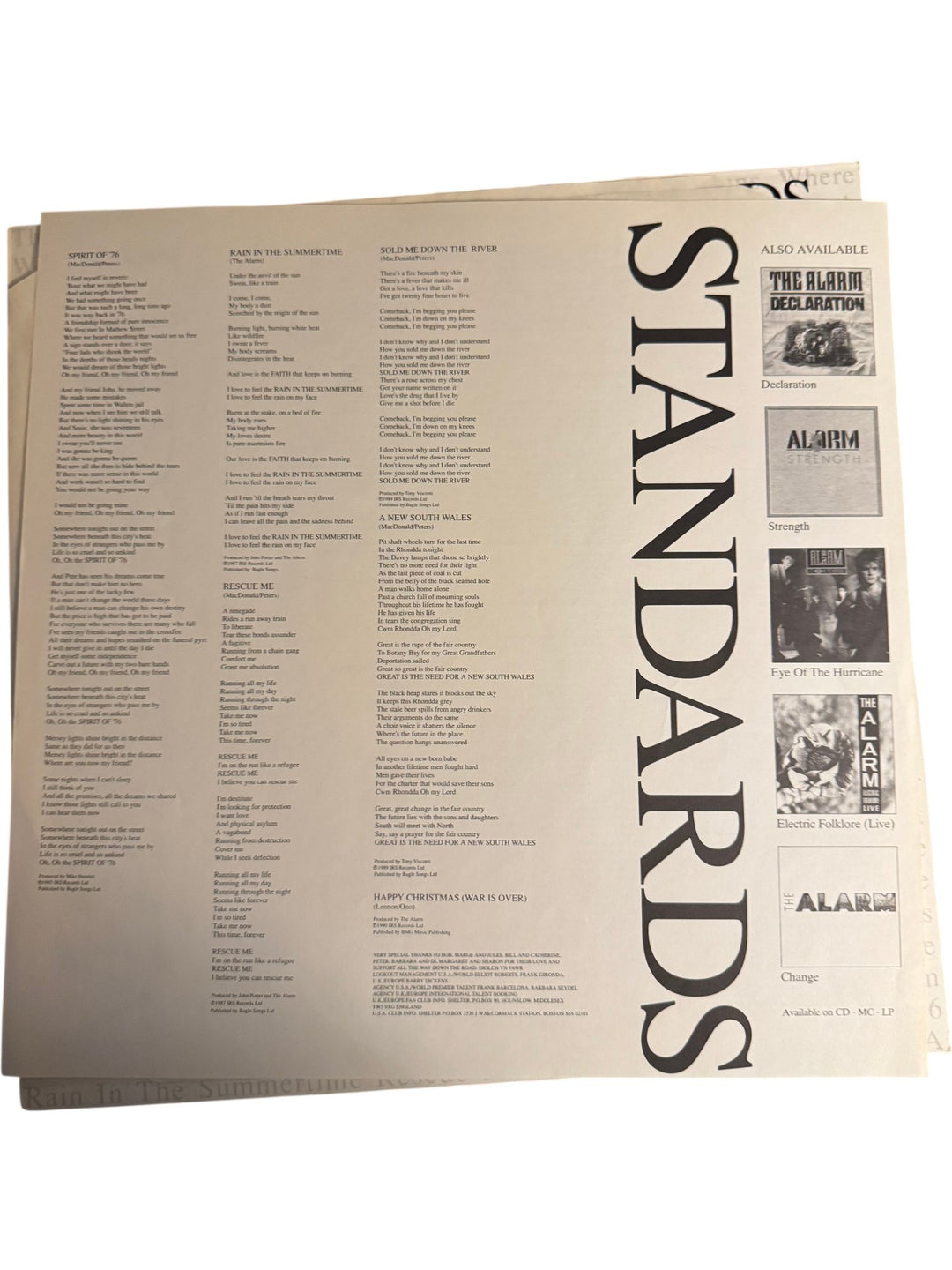 The Alarm Standards Vinyl Record - Good - Think Vintage ltd