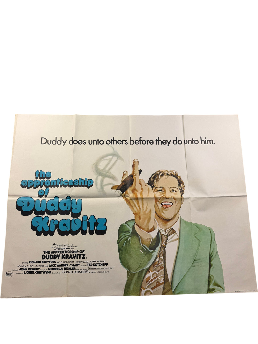 The Apprenticeship of Duddy Kravitz Movie Poster Folded Art - Think Vintage ltd