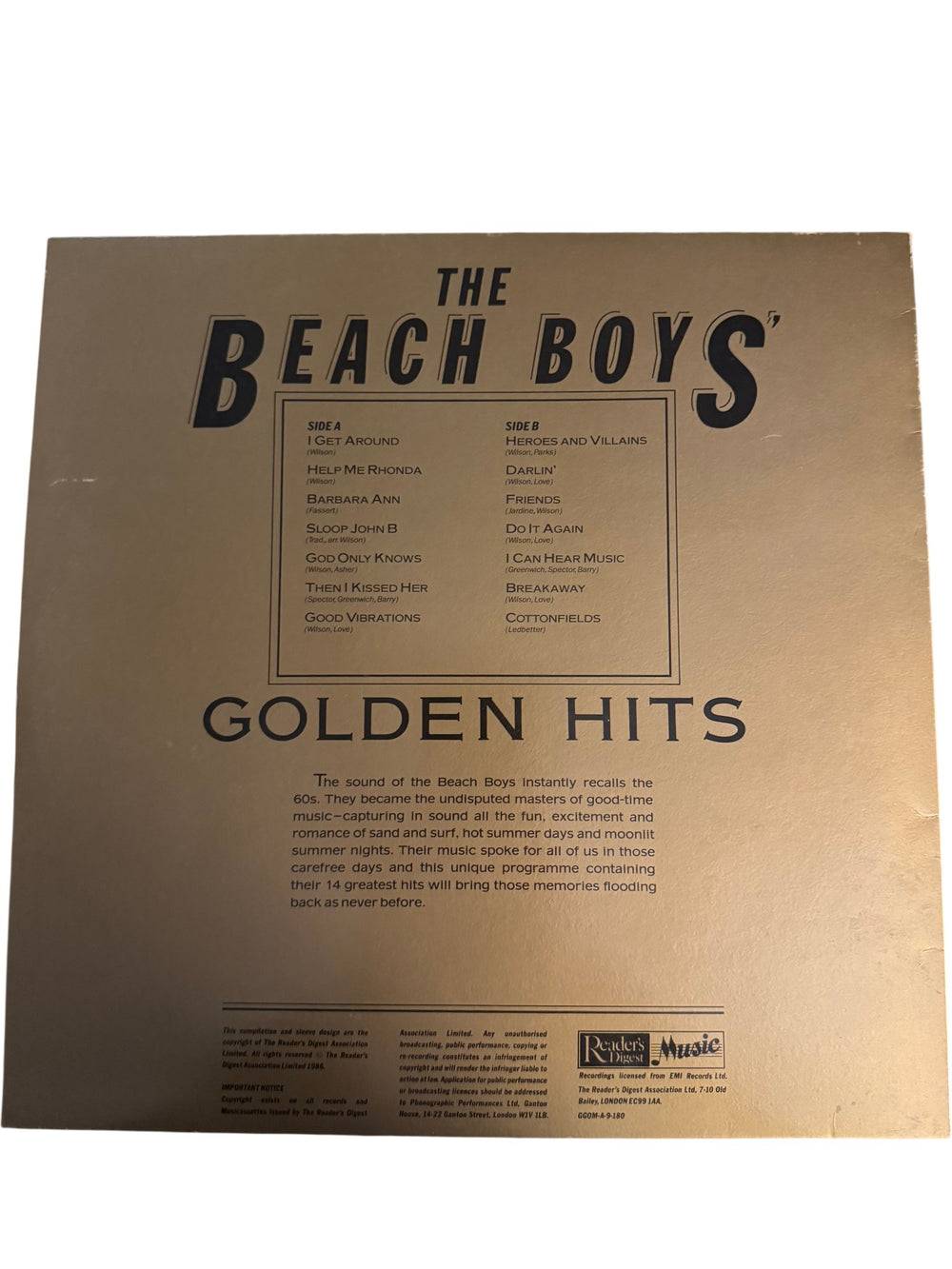 The Beach Boys Golden Hits Vinyl - Good - Think Vintage ltd