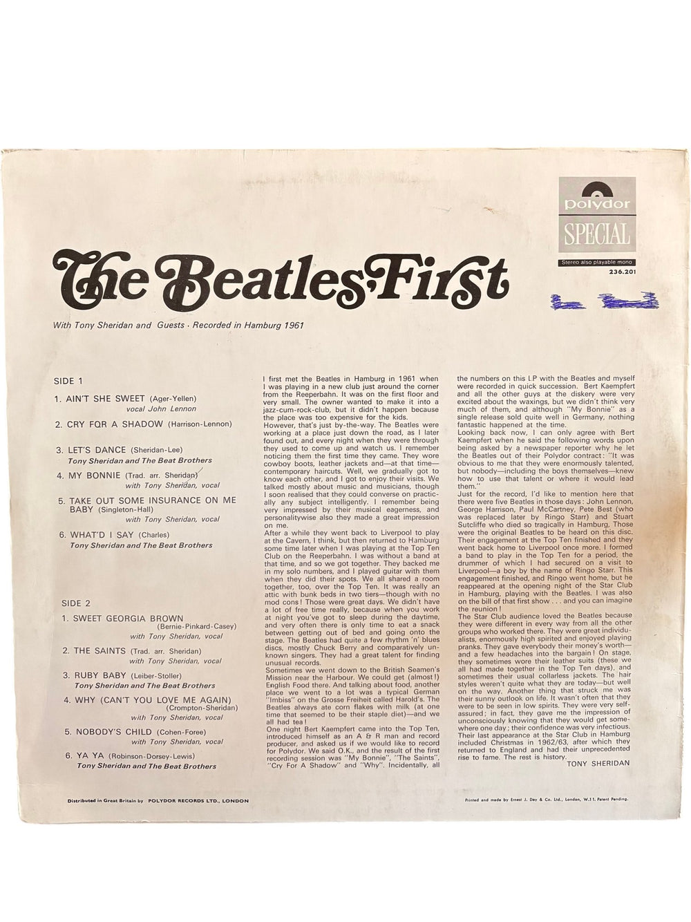 The Beatles First Vinyl LP - Fair - Think Vintage ltd