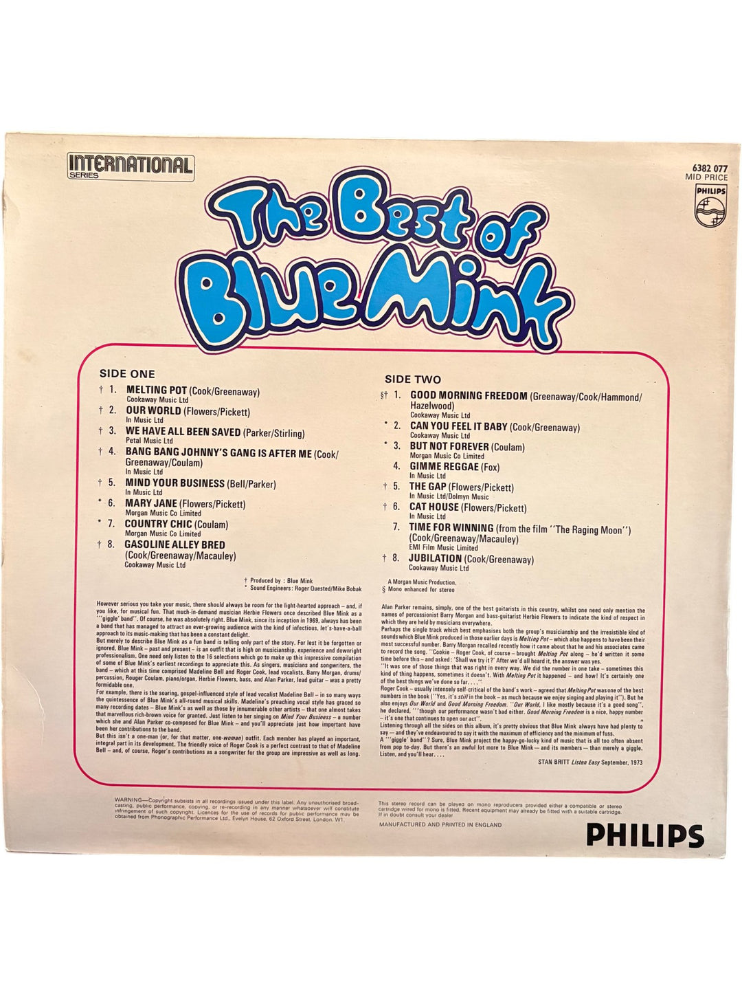 The Best Of Blue Mink Vinyl - Good - Think Vintage ltd