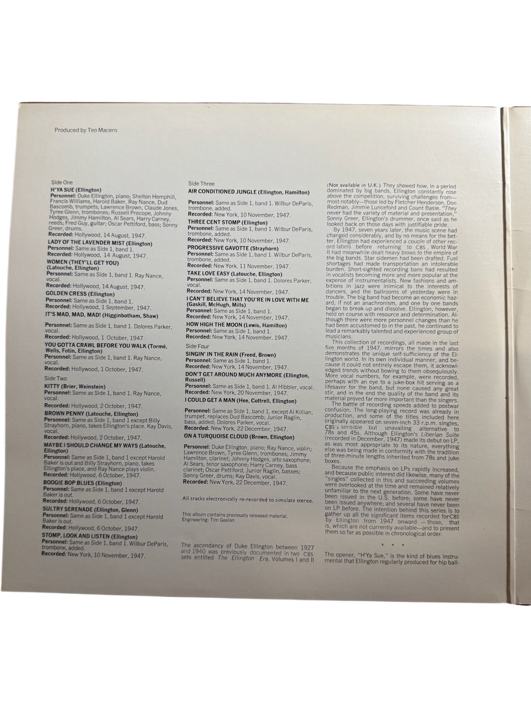 The Duke Edward Kennedy Ellington Vinyl Record - Very Good+