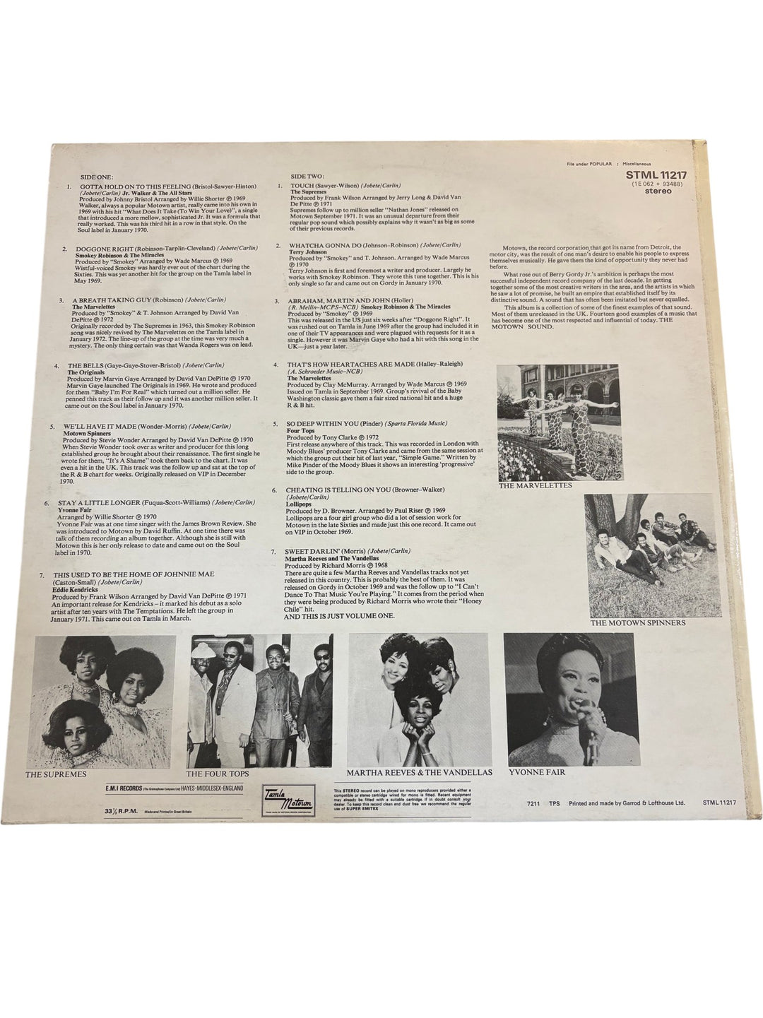 The Motown Sound Volume One Vinyl - Very Good - Think Vintage ltd