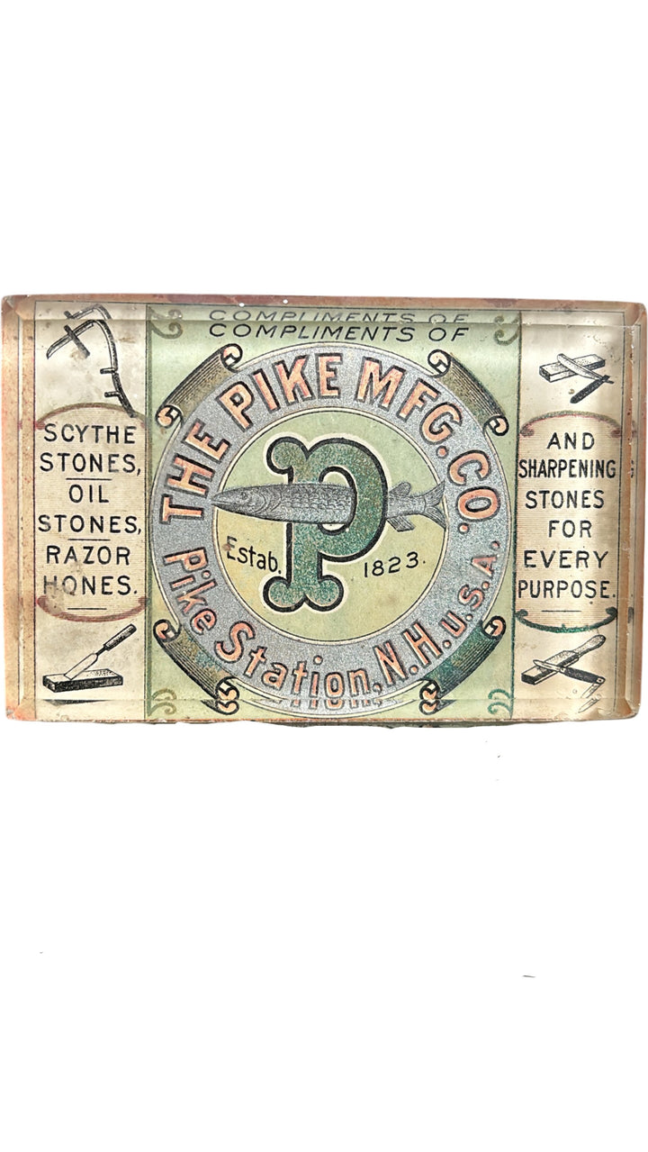The Pike MFG Co Scythe Oil Razor Sharpening Stone. New Hampshire, USA - Think Vintage ltd