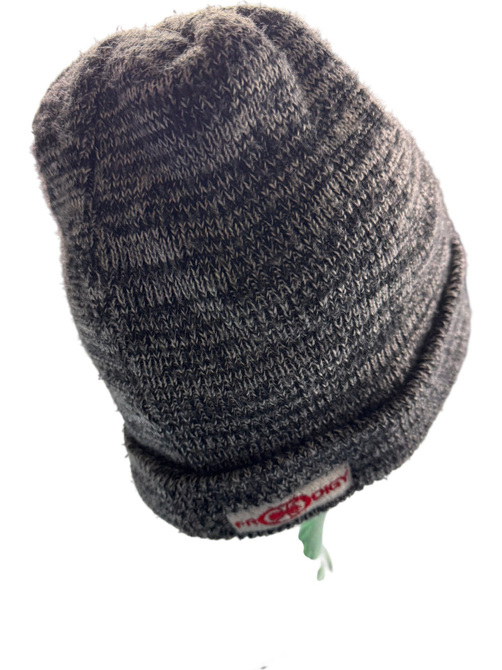 The Prodigy Grey Knit Beanie with Red Logo