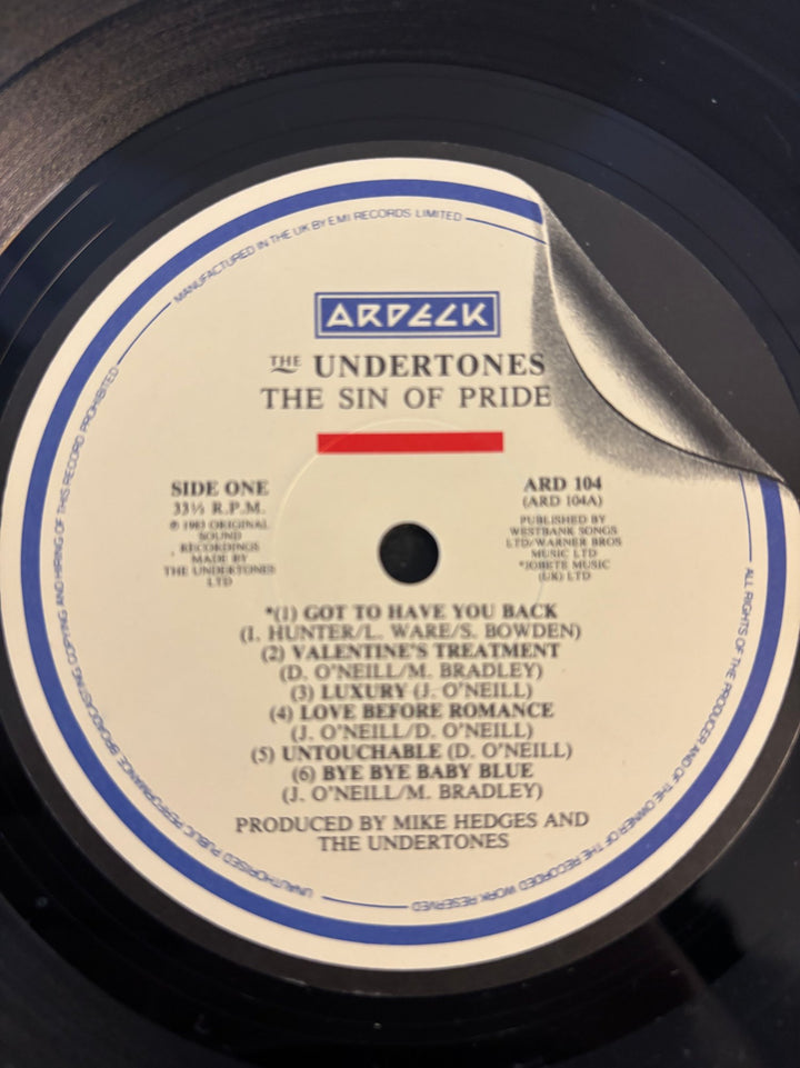 The Undertones The Sin Of Pride Vinyl - NM/Mint - Think Vintage ltd