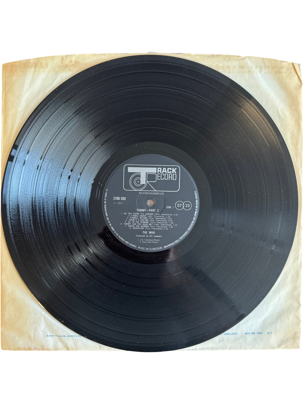 The Who Tommy Part Two Vinyl Record - Good - Think Vintage ltd