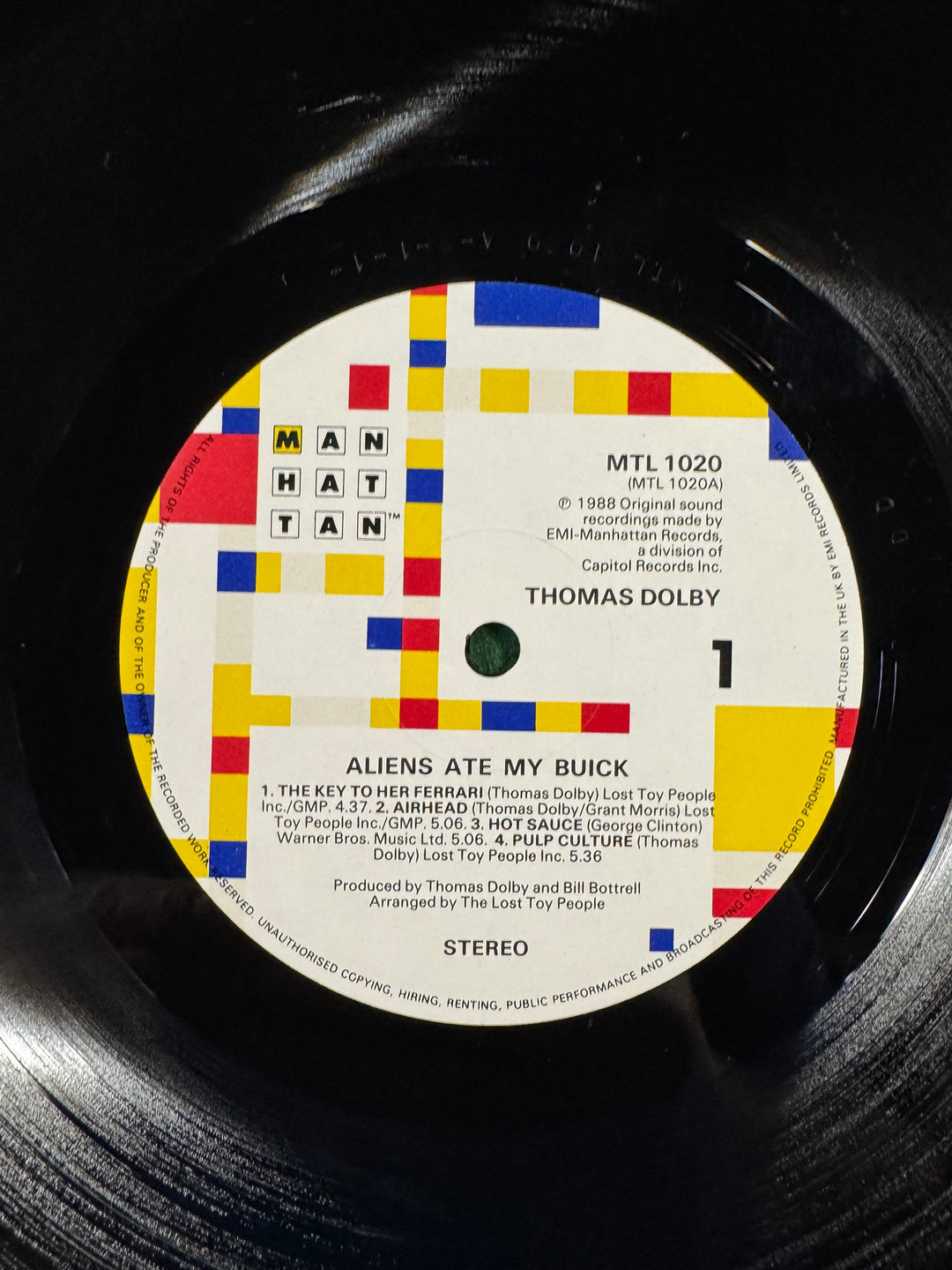 Thomas Dolby Aliens Ate My Buick Vinyl - Think Vintage ltd