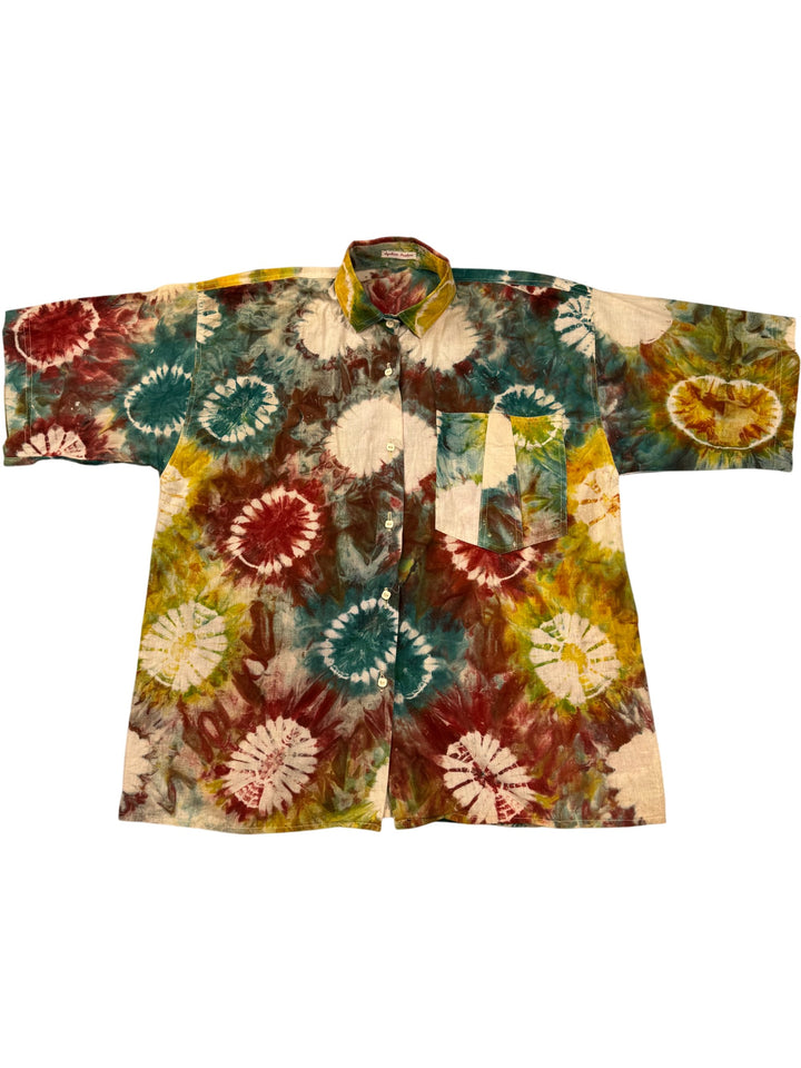 Tie-Dye Short Sleeved Shirt - XL - Think Vintage