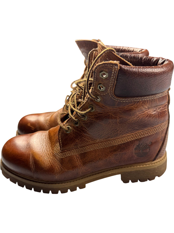 Timberland Brown Leather Lace-Up Boots - Size 9 - Think Vintage ltd