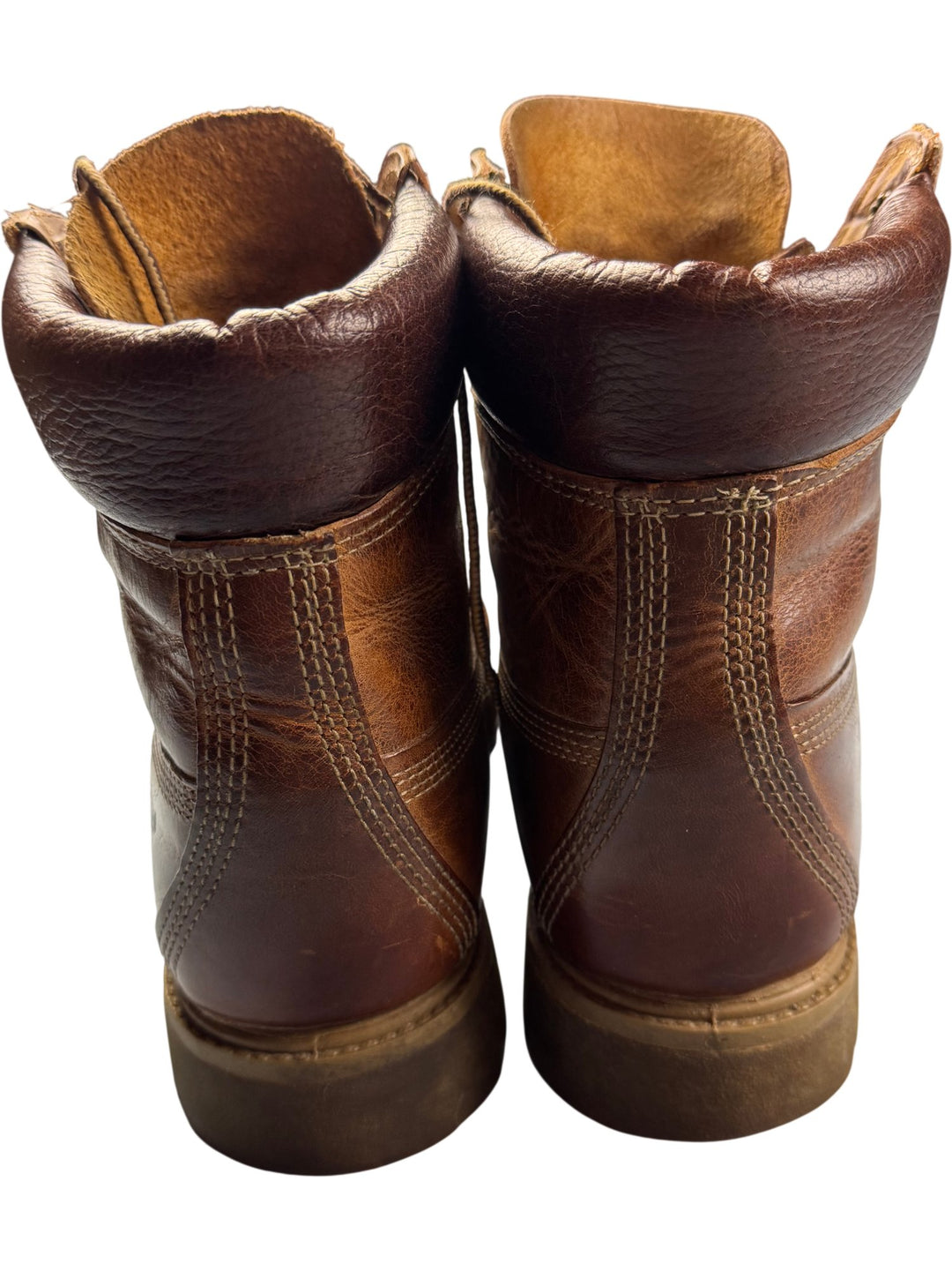 Timberland Brown Leather Lace-Up Boots - Size 9 - Think Vintage ltd