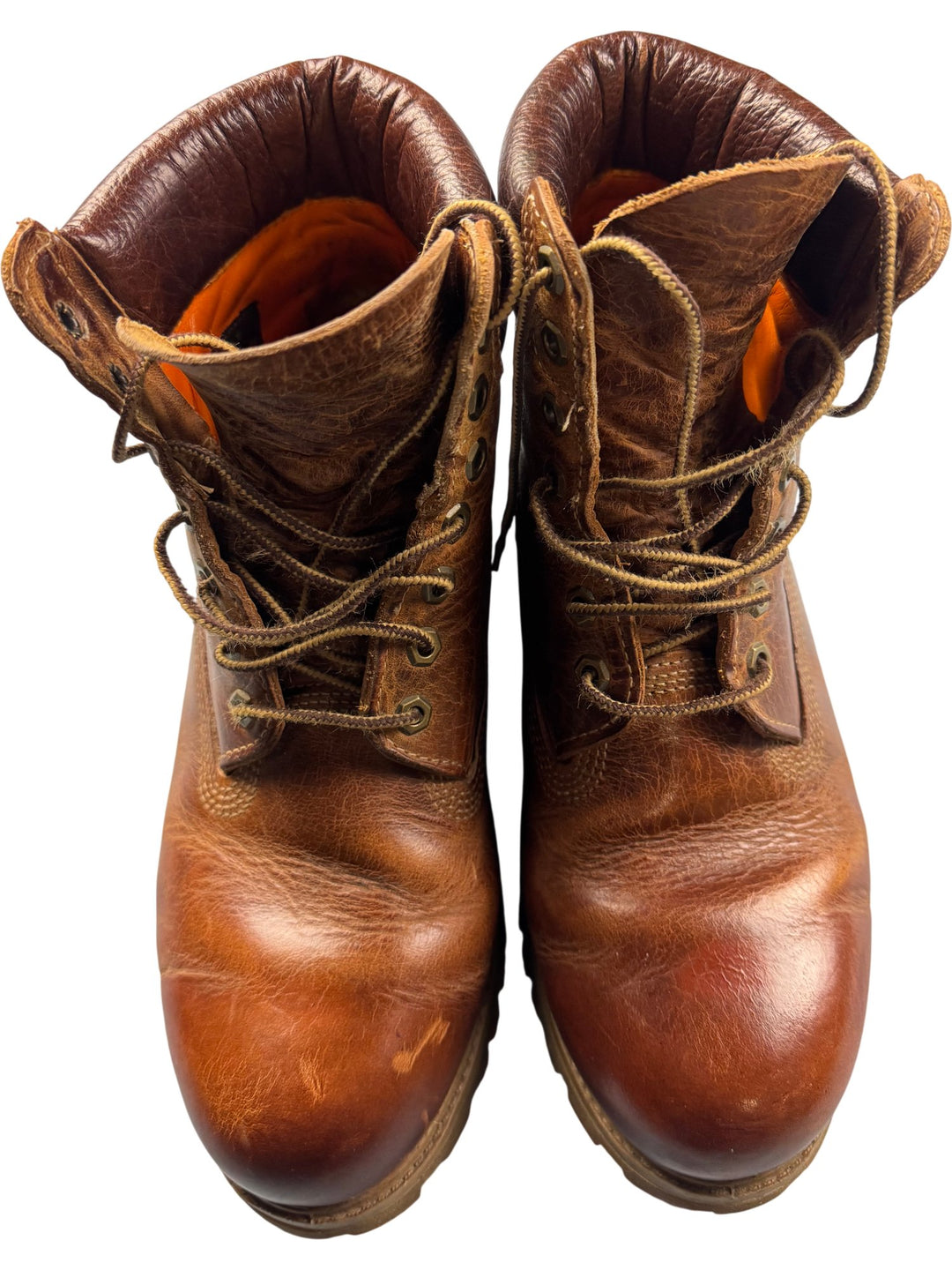 Timberland Brown Leather Lace-Up Boots - Size 9 - Think Vintage ltd