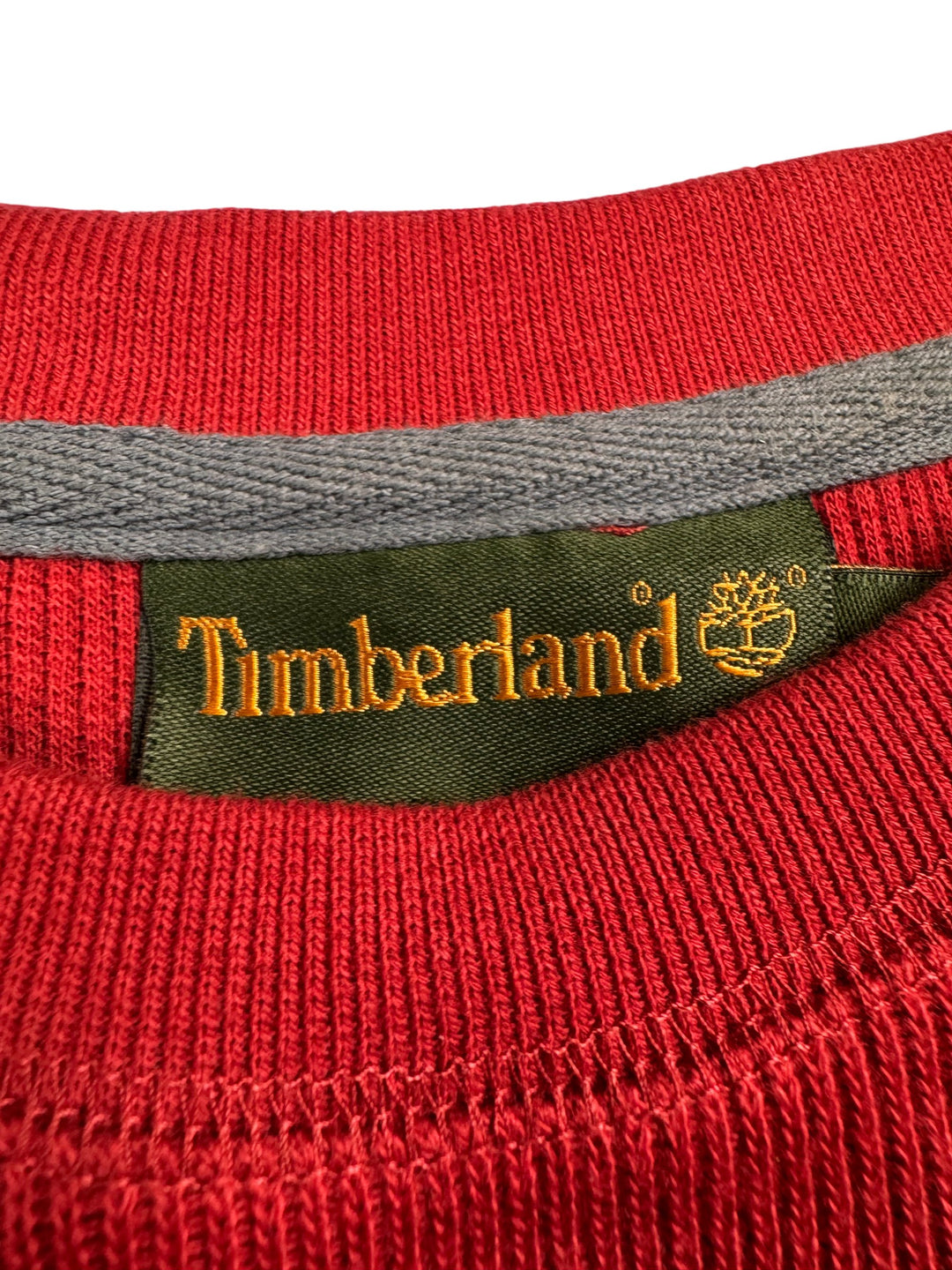 Timberland Red Long Sleeve Cotton Jumper - M - Think Vintage Online Ltd