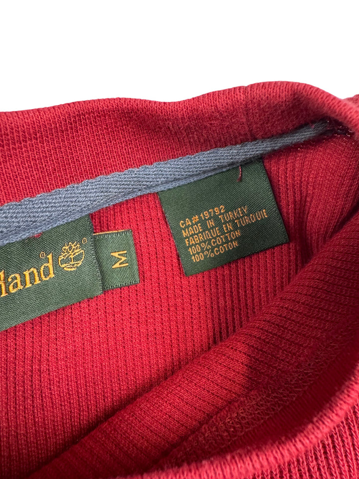 Timberland Red Long Sleeve Cotton Jumper - M - Think Vintage Online Ltd