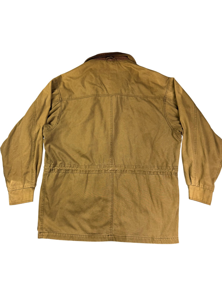 Timberland Weathergear Cotton Jacket with Leather Trim - L - Think Vintage