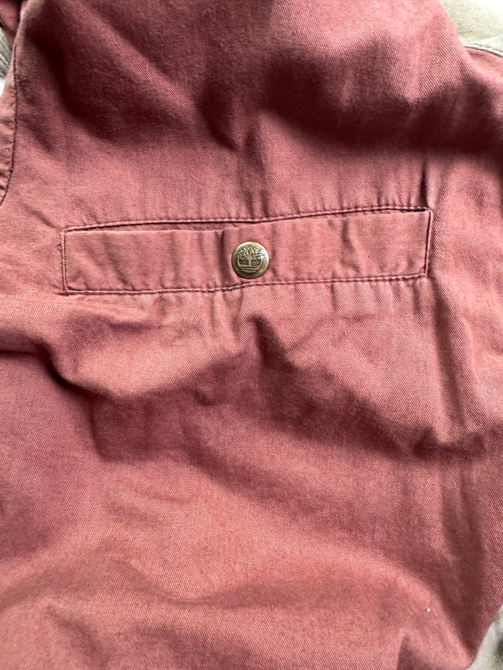 Timberland Weathergear Cotton Jacket with Leather Trim - L - Think Vintage