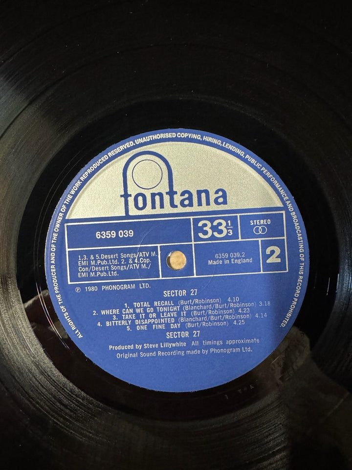 Tom Robinson Sector 27 Vinyl Album - Very Good