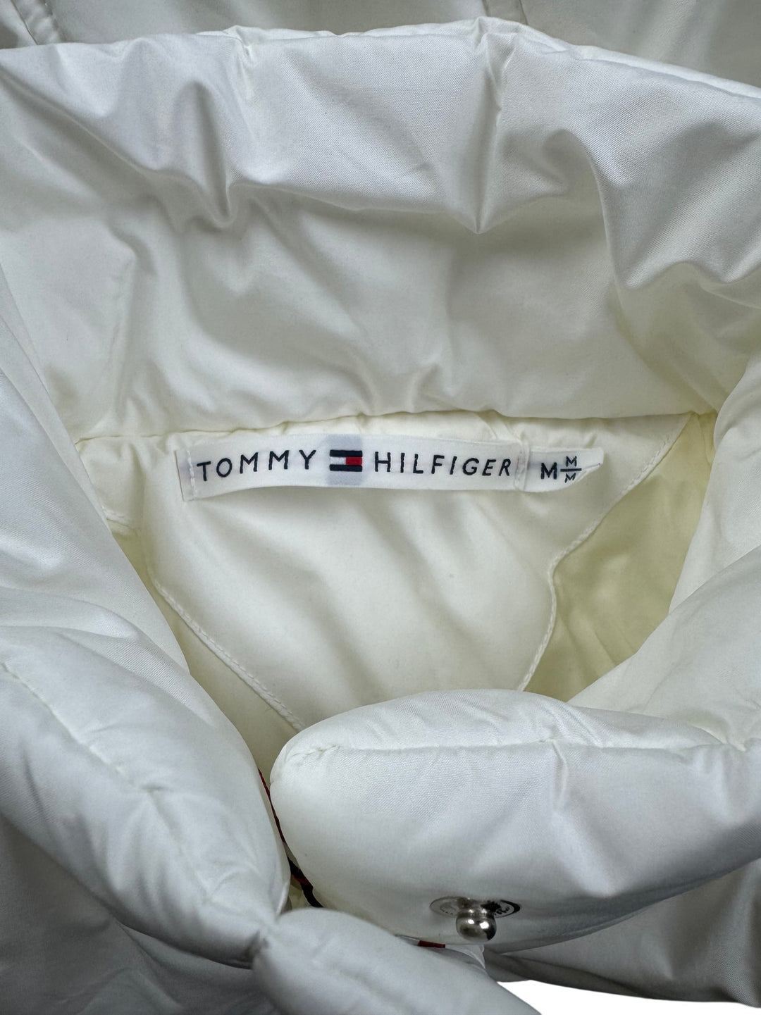 Tommy Hilfiger White Puffer Jacket - M - Think Vintage ltd