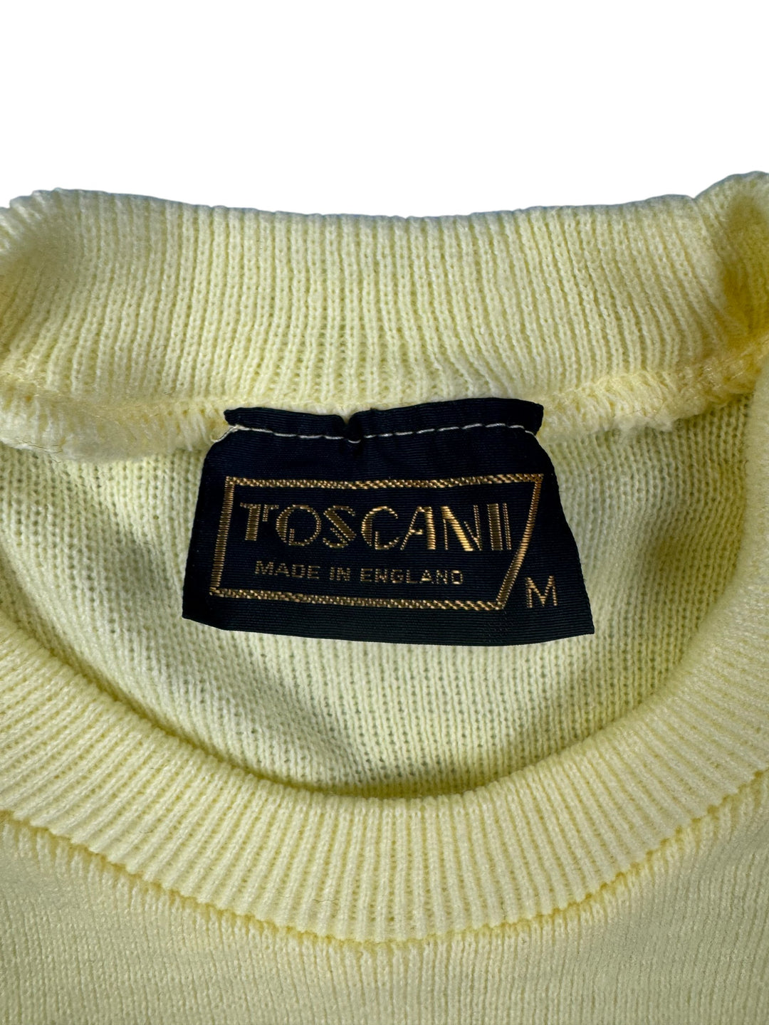 Toscani Yellow Acrylic Sweater - S - Think Vintage