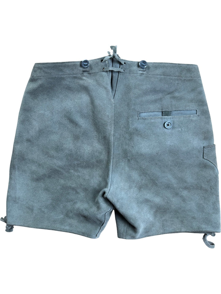 Traditional Lederhosen Shorts with Leather Details - W35 - Think Vintage ltd