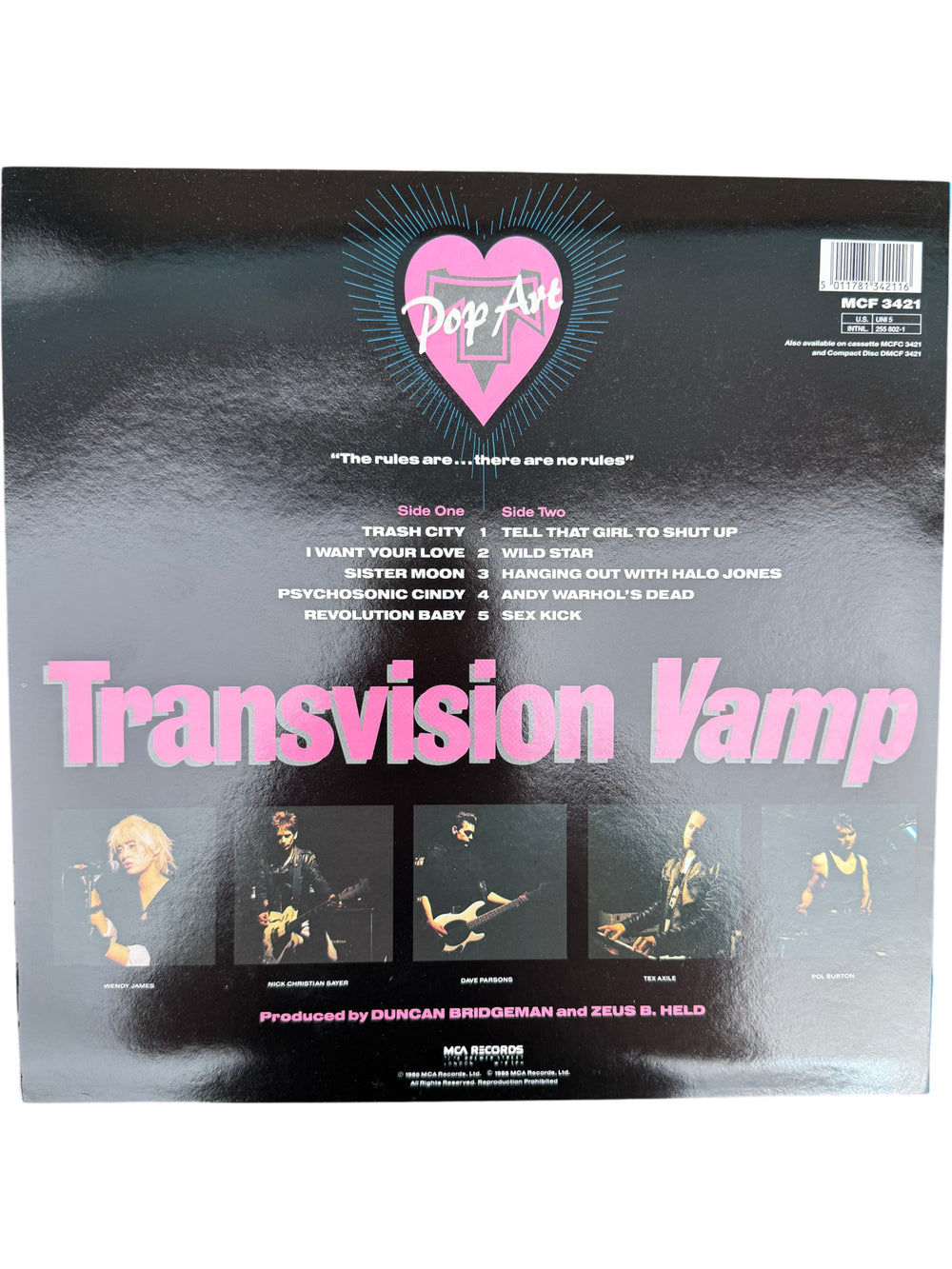 Transvision Vamp Pop Art Vinyl Record - Think Vintage Online Ltd
