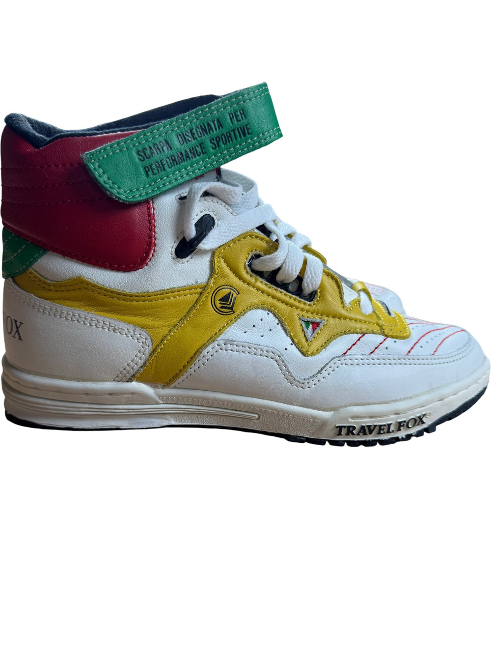 Travel Fox High-Top Multicolor Sneakers - Size 7 - Think Vintage ltd