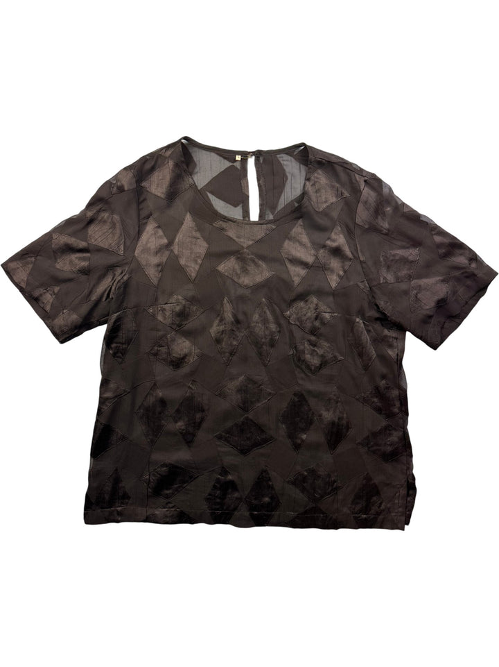 Travelling Light Black Short Sleeved Blouse - M/L