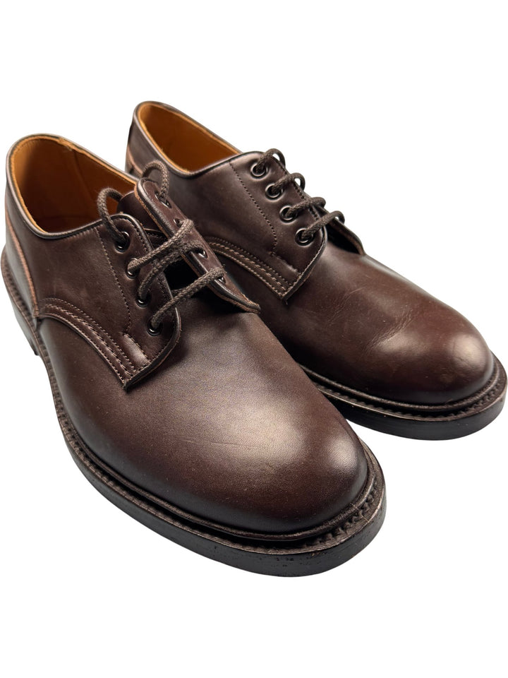 Tricker's Brown Leather Derby Shoes - 12.5 - Think Vintage ltd