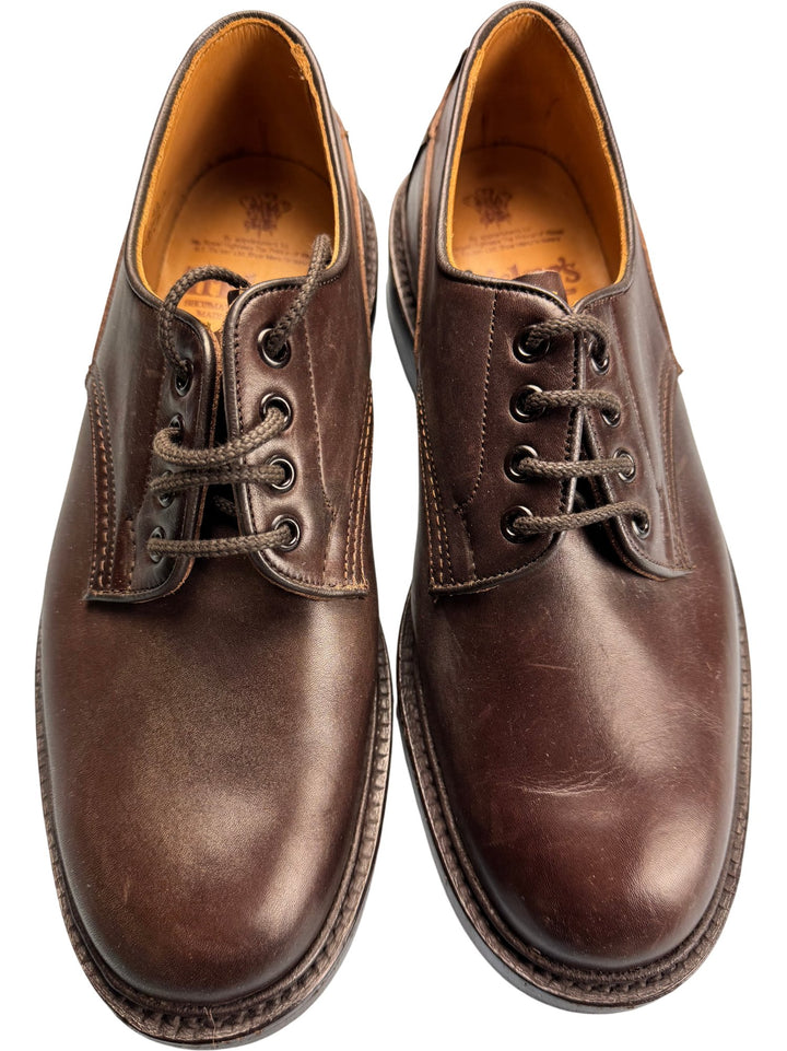 Tricker's Brown Leather Derby Shoes - 12.5 - Think Vintage ltd
