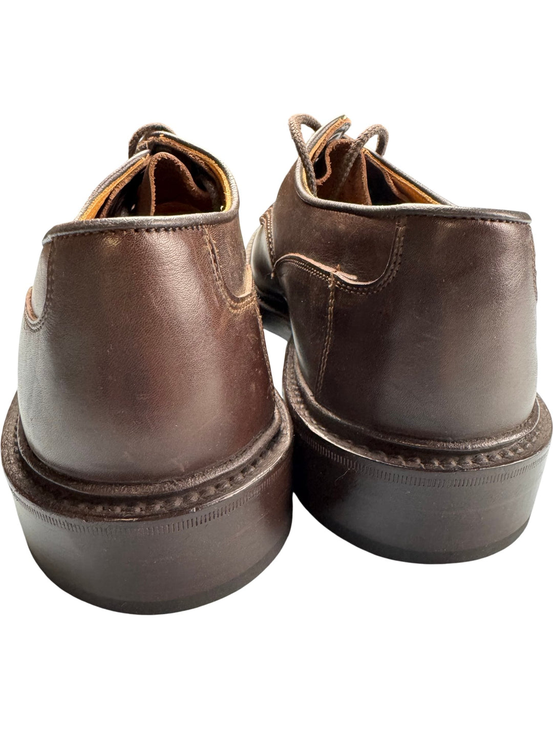 Tricker's Brown Leather Derby Shoes - 12.5 - Think Vintage ltd