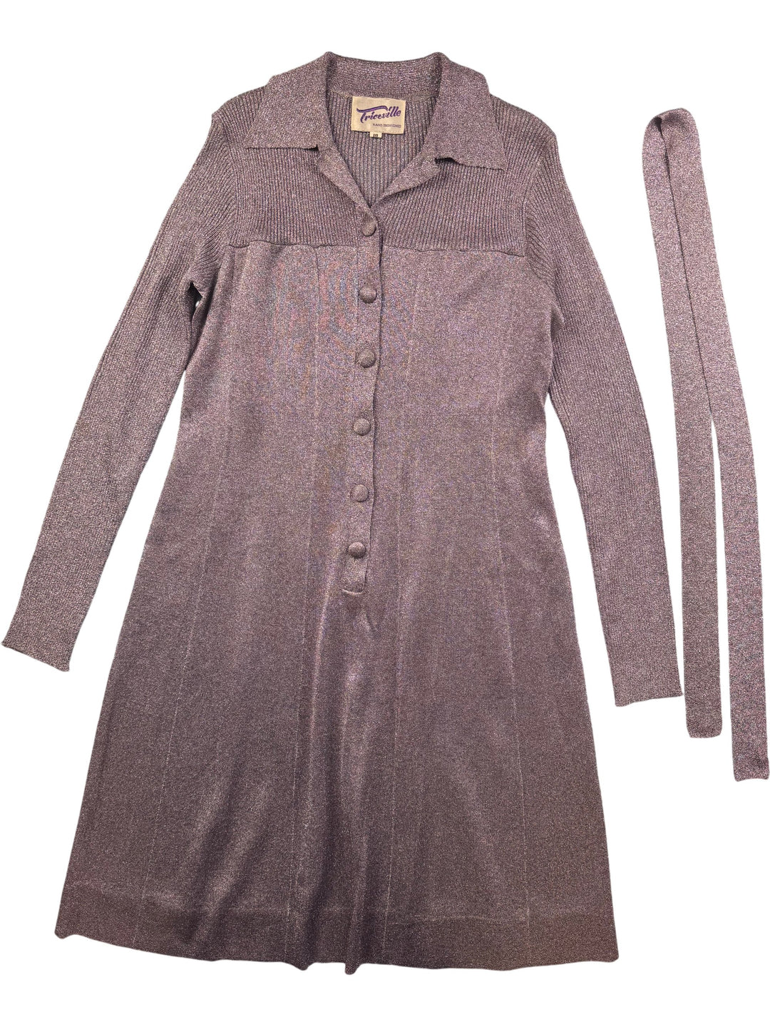 Tricoville Hand Fashioned Shimmer Knit Dress - M - Think Vintage Online Ltd