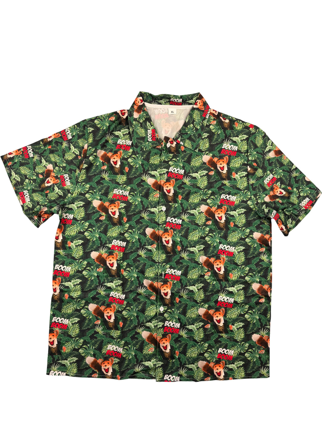 Tropical Basil Brush Print Short Sleeved Shirt - XXL - Think Vintage Online Ltd