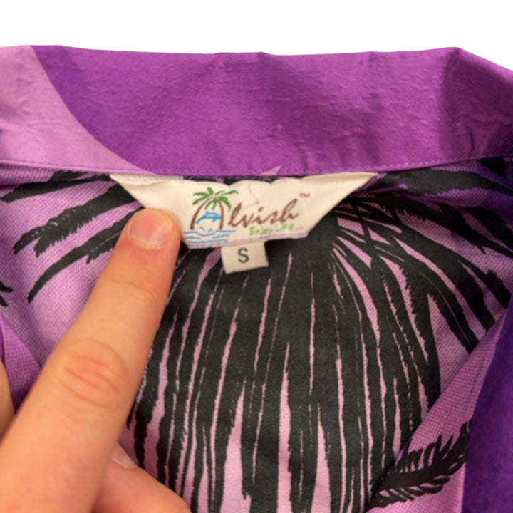 Tropical Palm Tree Short Sleeve Shirt - S - Think Vintage ltd