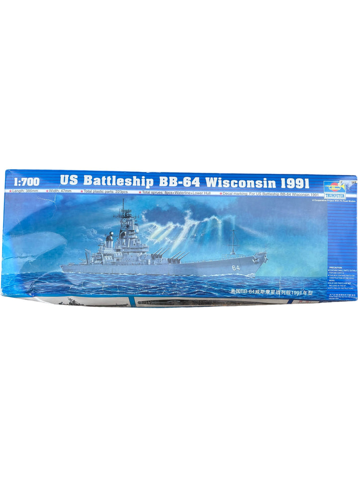 Trumpeter 1:700 US Battleship BB-64 Wisconsin 1991 Model Kit - Think Vintage