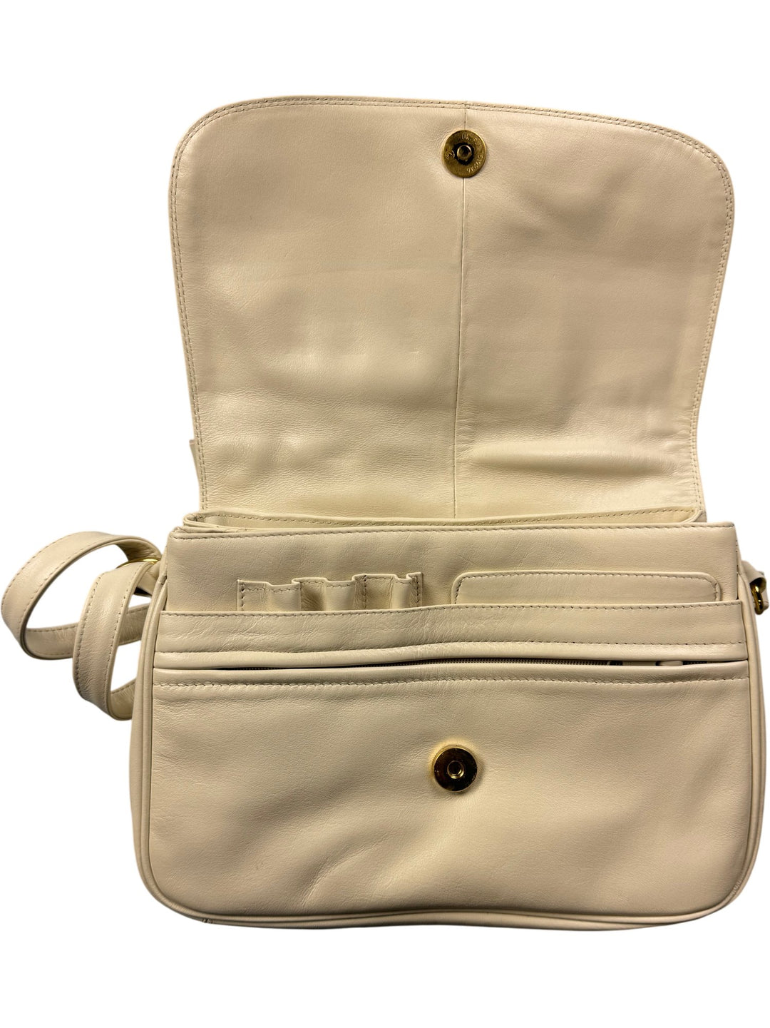 Tula Beige Leather Shoulder Bag - Think Vintage ltd