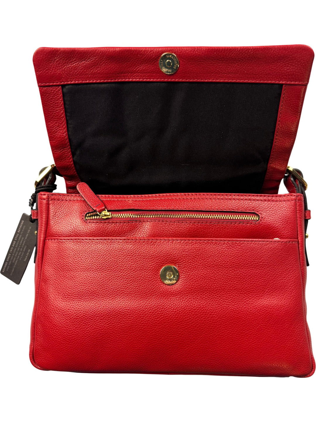 Tula Red Leather Shoulder Bag - Think Vintage ltd