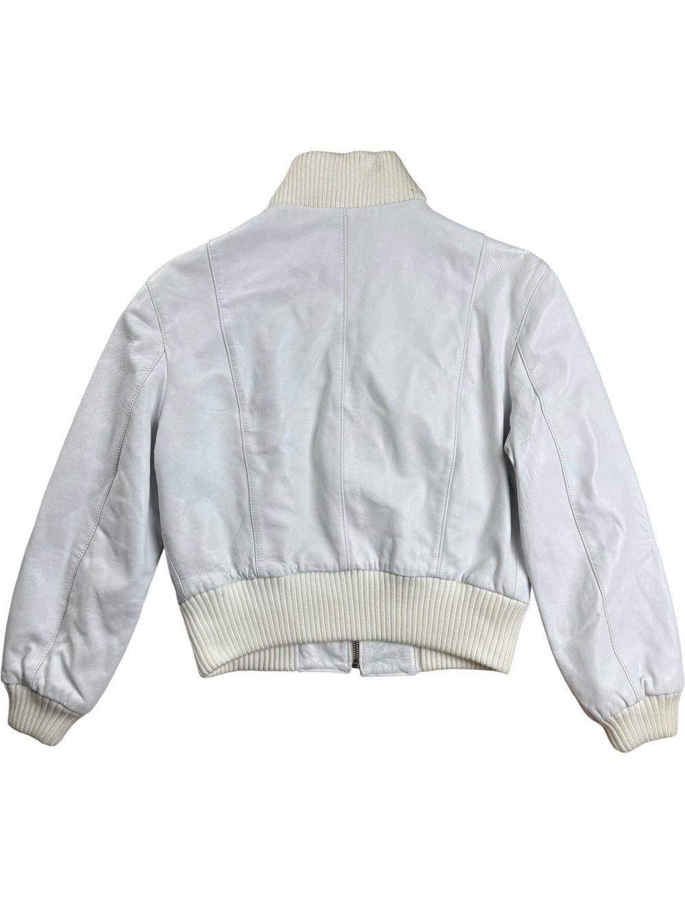 Tuscany Of Riders White Leather Jacket - S - Think Vintage ltd