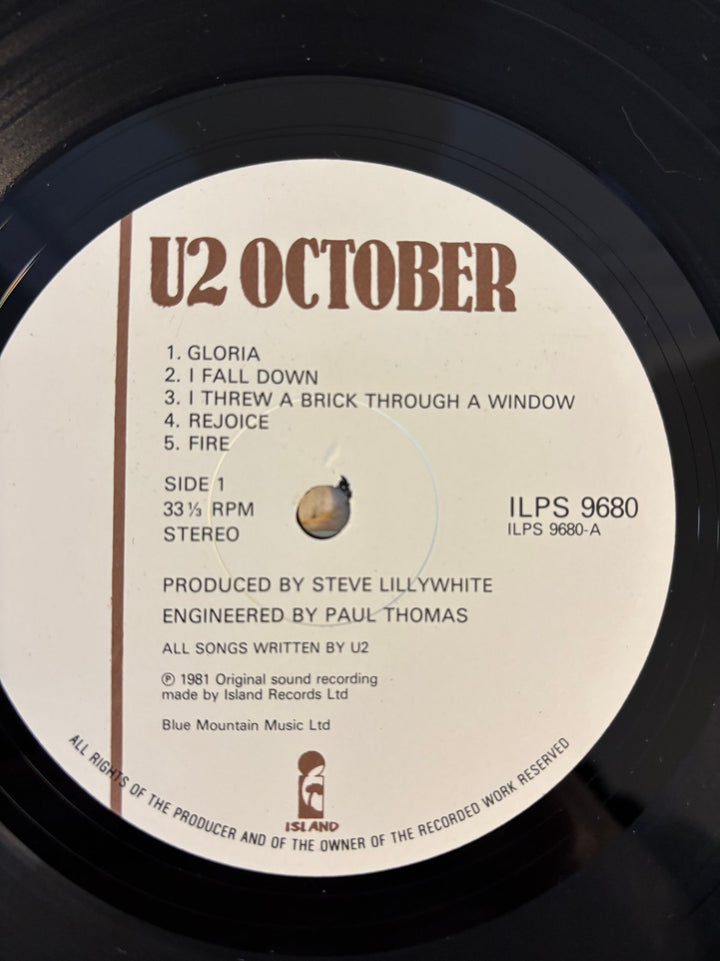 U2 October Vinyl Record - NM/Mint - Think Vintage ltd