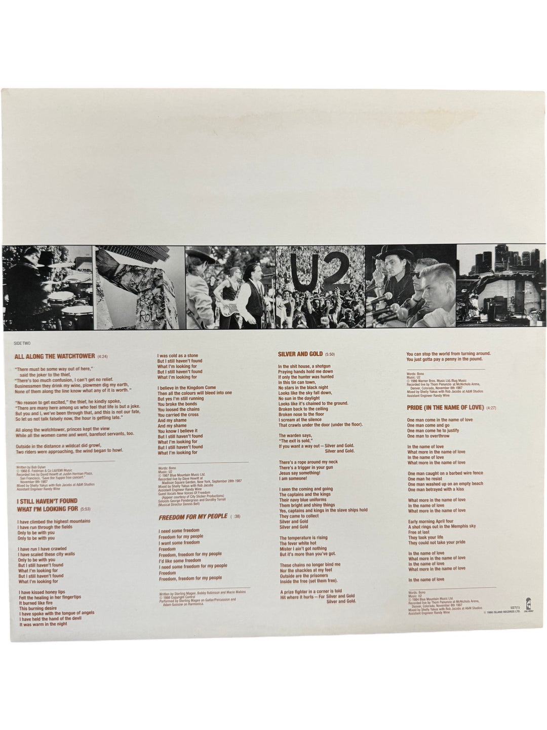 U2 Rattle And Hum Vinyl Album - Think Vintage