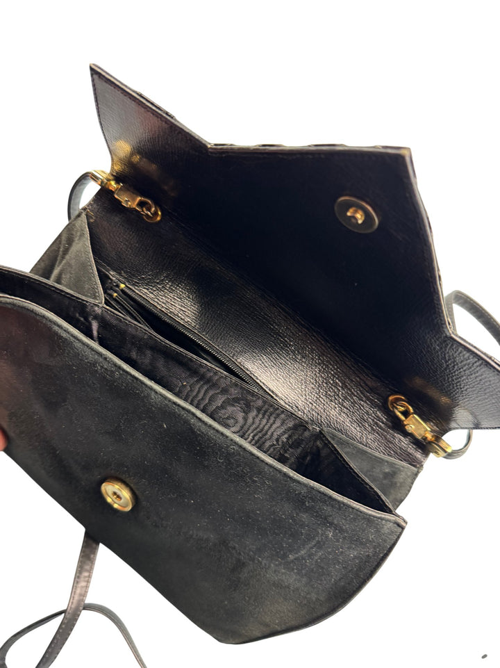 Valbrenta Italian Black Shoulder Bag - Think Vintage ltd