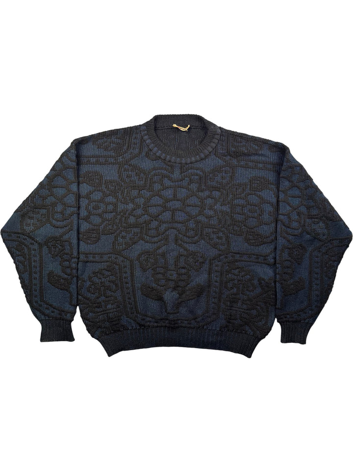 Valentino Black Patterned Knit Jumper - Think Vintage Online Ltd