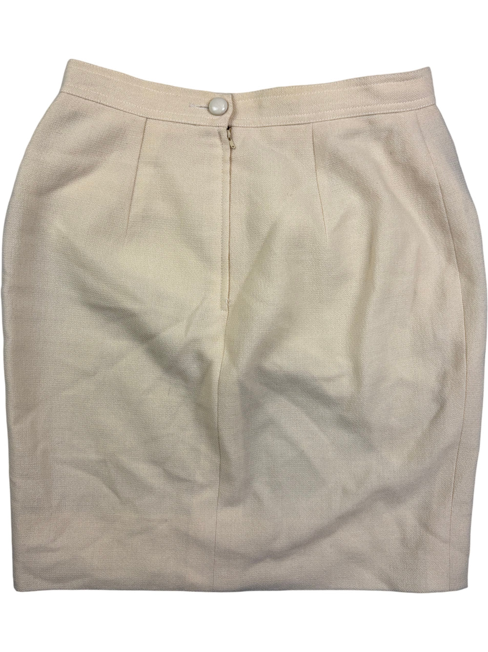 Valentino Cream Wool Blend Pencil Skirt - XS - Think Vintage Online Ltd