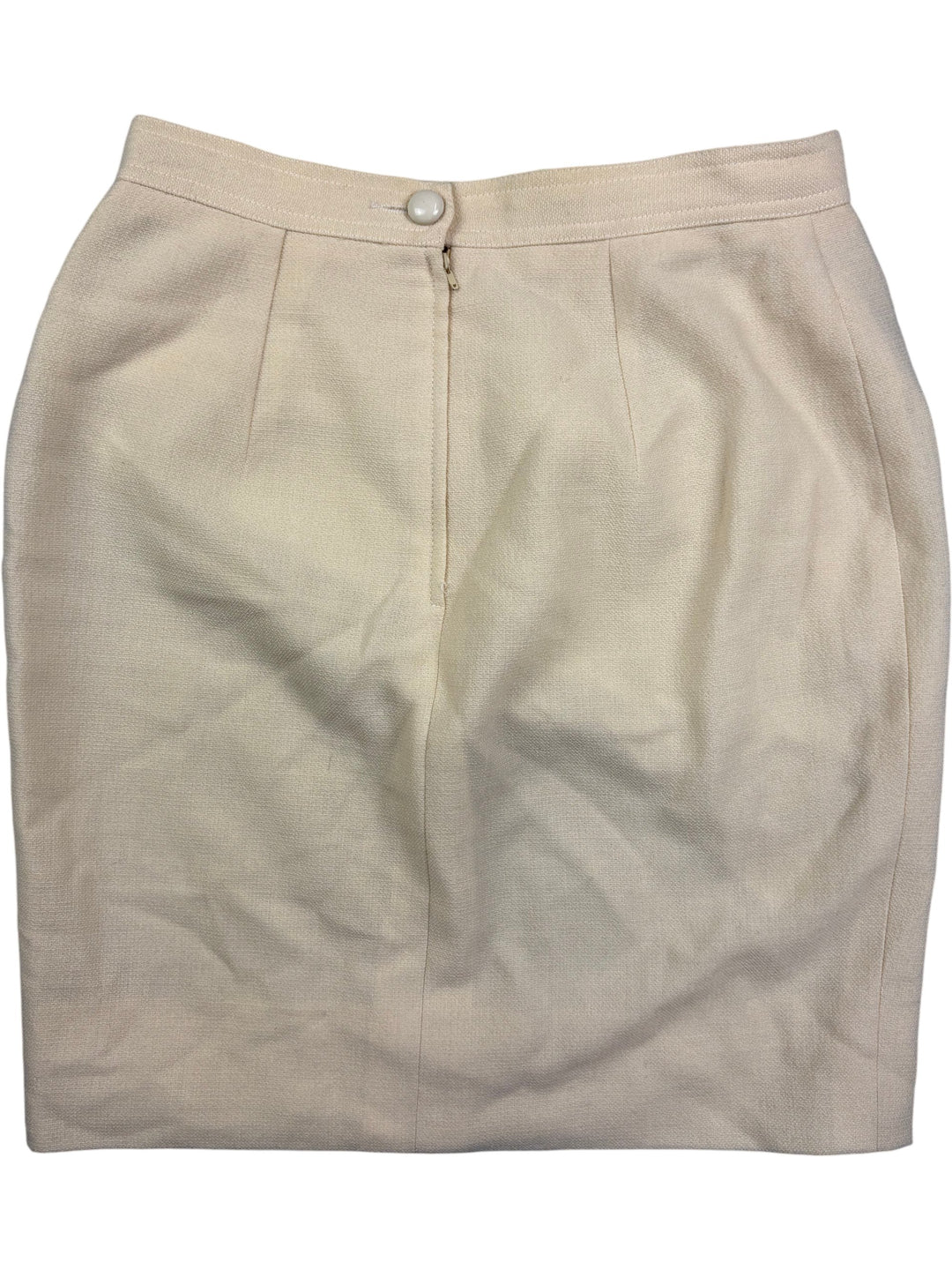 Valentino Cream Wool Blend Pencil Skirt - XS - Think Vintage Online Ltd