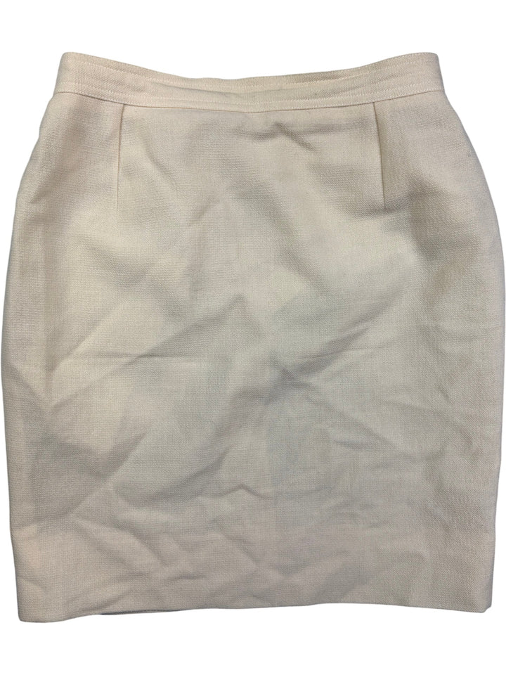 Valentino Cream Wool Blend Pencil Skirt - XS - Think Vintage ltd