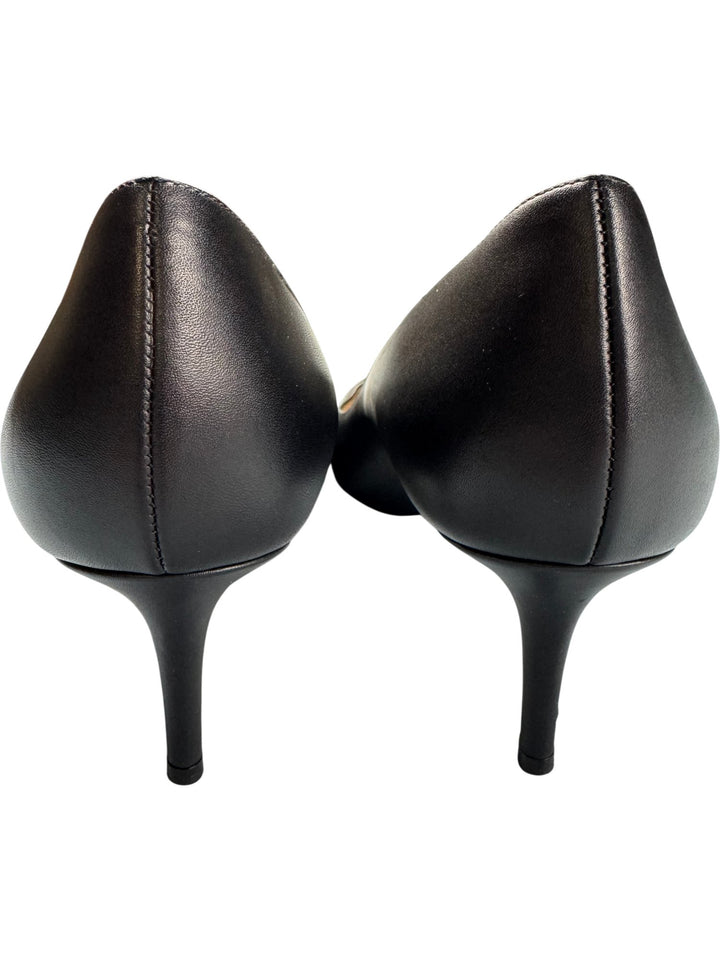 Valentino Garavani Black Leather Heels - 6.5 - Think Vintage ltd