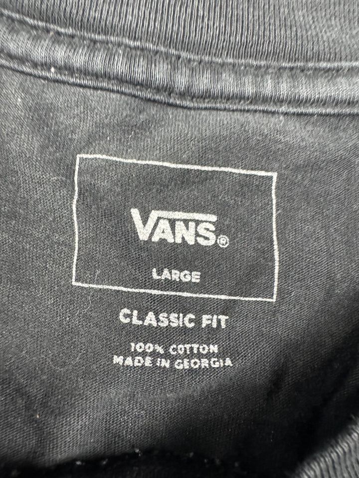 Vans Black Graphic T-Shirt - L - Think Vintage ltd