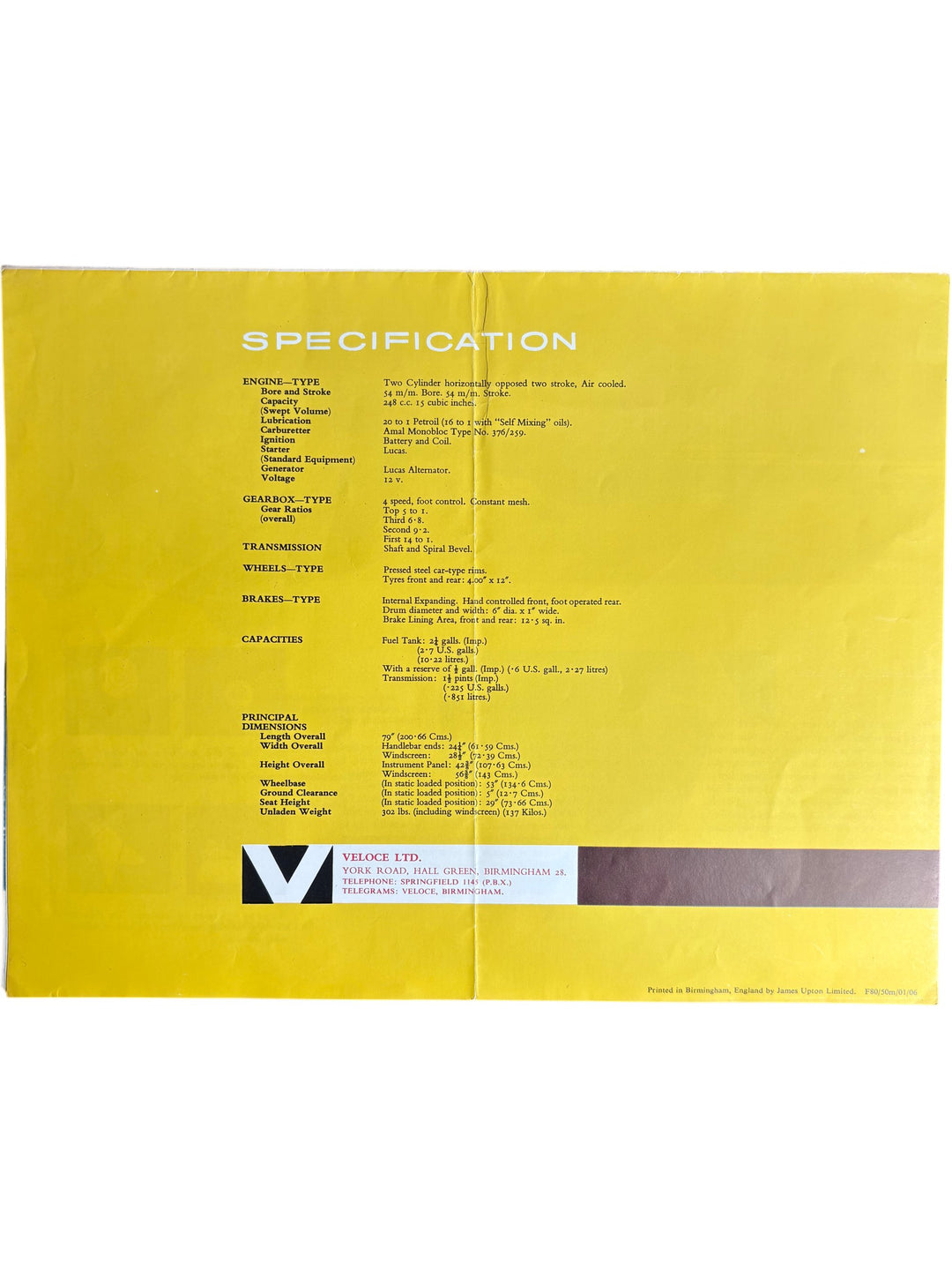 Velocette Viceroy Scooter Advertising Brochure Classic Vintage Style - Think Vintage