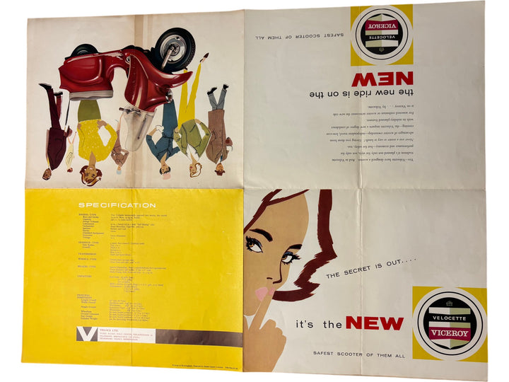 Velocette Viceroy Scooter Advertising Brochure Classic Vintage Style - Think Vintage