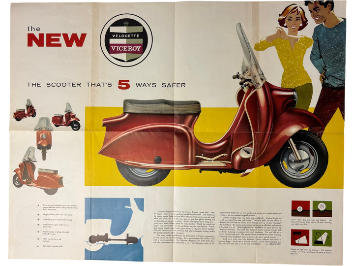 Velocette Viceroy Scooter Advertising Brochure Classic Vintage Style - Think Vintage