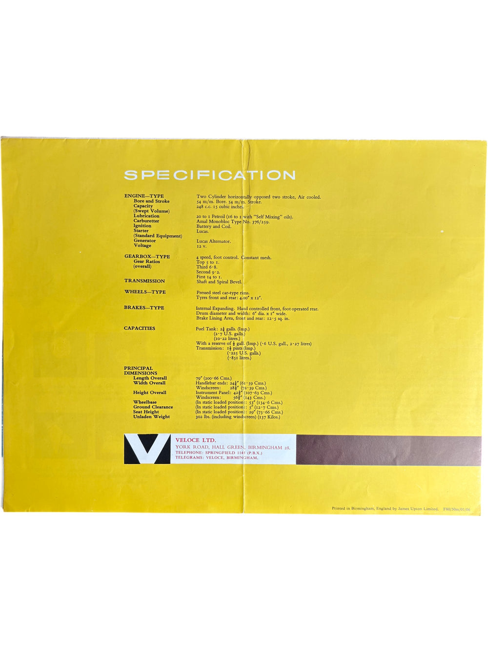 Velocette Viceroy Scooter Advertising Brochure Classic Vintage Style - Think Vintage Online Ltd